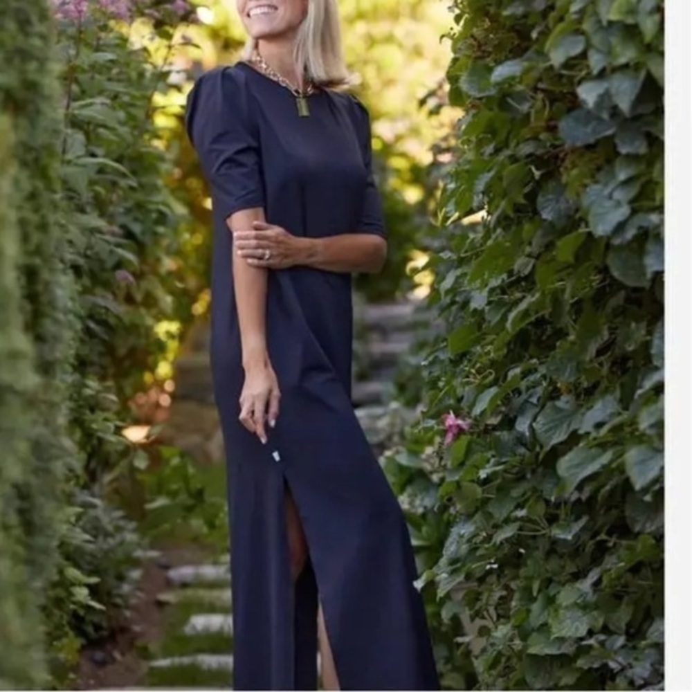 Dudley Stephens Black‎ Maxi Dress dress puff shoulder luxe